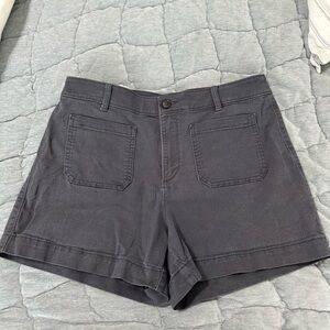 LOFT Palmer Blue/Gray Shorts Classic Flat-Front Design